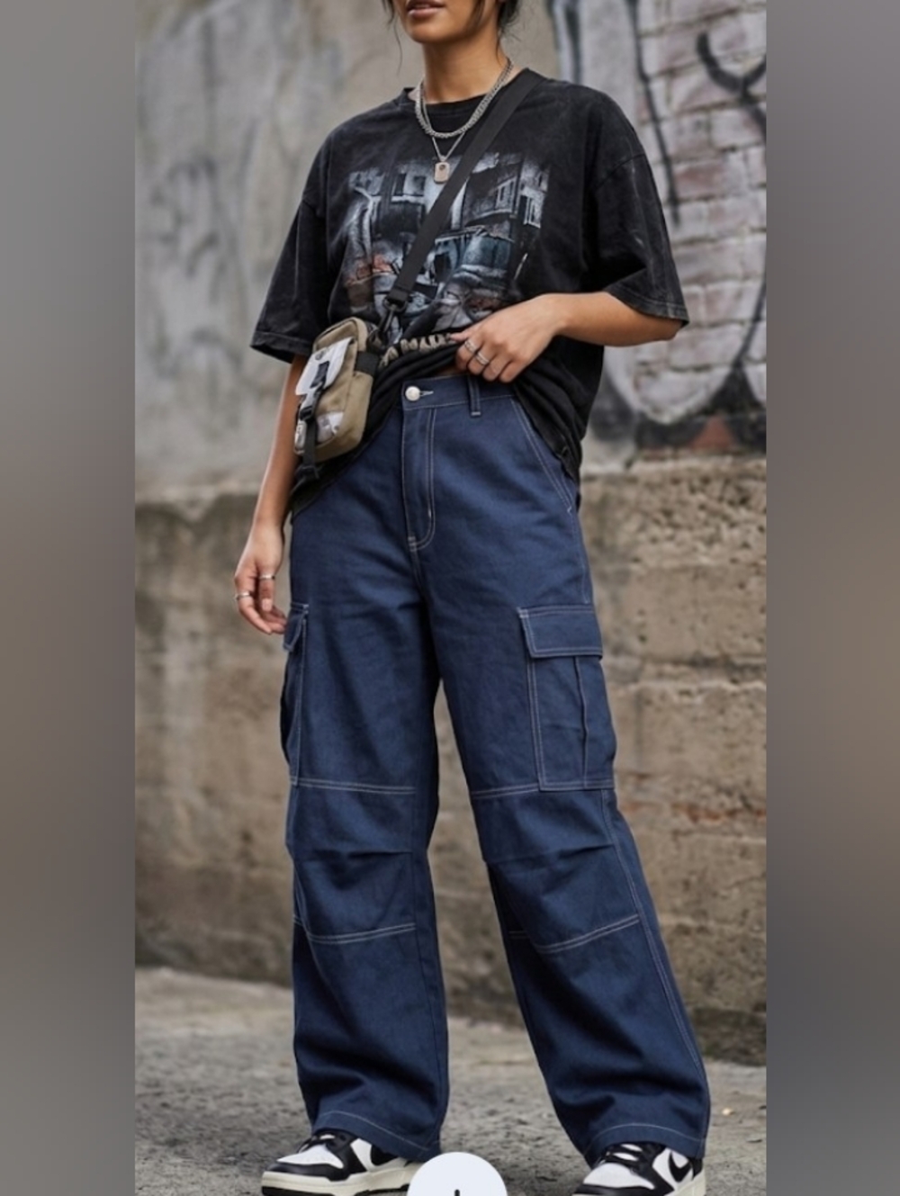 London Designer LF Markey - Dark Navy Utility Cargo Pants